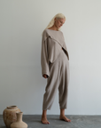 ELKE - FAWN Knit Volume Pant