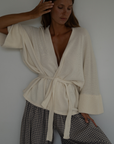 MARK - CREAM Knit Wrap Cardigan