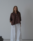 ELIZA - Chocolate Linen Shirt