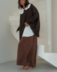 MADELINE - BURGUNDY Silk Skirt