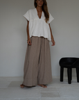 YOLLIE - CINNAMON Linen Gingham Voluminous Pant