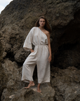 ATHENA - NATURAL Linen Jumpsuit