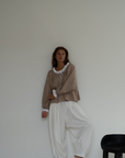 ESME - CINNAMON Gingham & Lace Blouse
