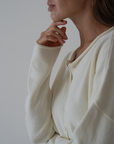 ETTA - Cream Buttoned Knit Cardigan