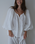 FAITH - White Linen Blouse