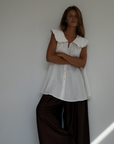 ANNE - WHITE Linen Blouse