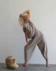 ELKE - FAWN Knit Volume Pant