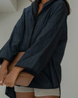 POPLIN - BLACK Lace Trim Shirt