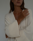 MARK - CREAM Knit Wrap Cardigan