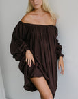 OPAL - CHOCOLATE Smock Dress