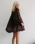 OPAL - CHOCOLATE Smock Dress