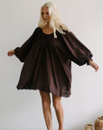 OPAL - CHOCOLATE Smock Dress