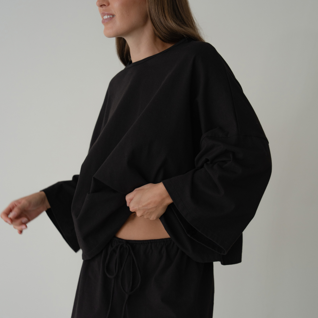 THE TEE - BLACK Jersey Oversized Shirt
