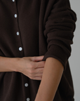ETTA - Chocolate Buttoned Knit Cardigan