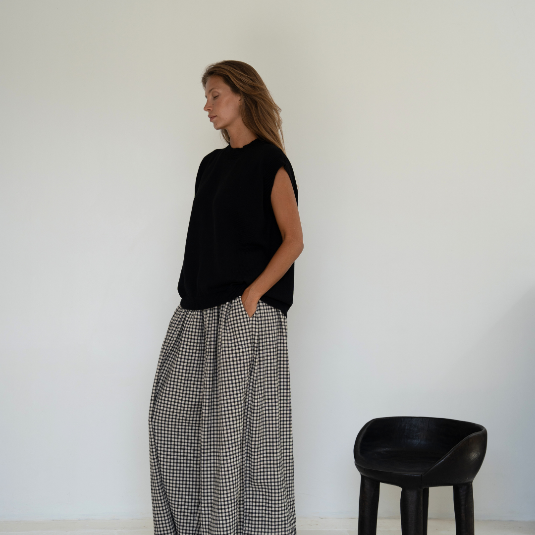EDITH - BLACK Knit Vest