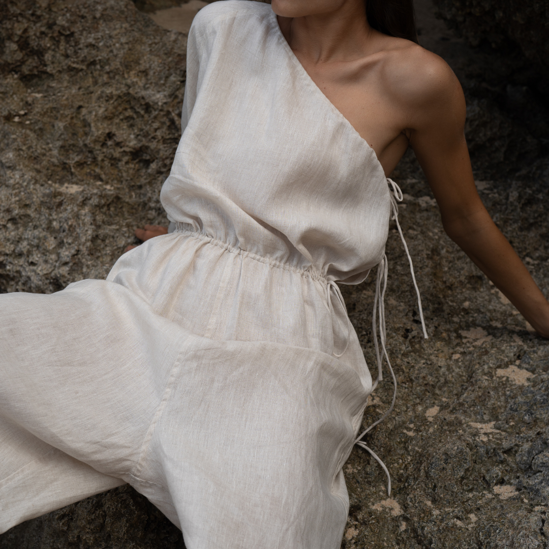 ATHENA - NATURAL Linen Jumpsuit