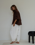 NINA - BURGUNDY Silk Blouse