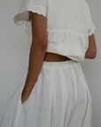 MARLO PLEAT - WHITE Ramie Pant