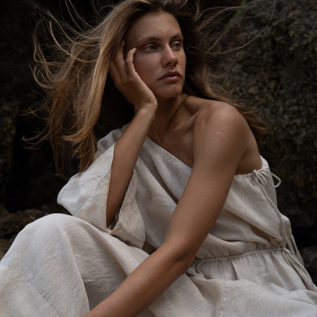 ATHENA - NATURAL Linen Jumpsuit