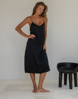 CAMILLE - BLACK Mulberry Silk Slip