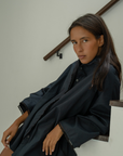 POPLIN - BLACK Lace Trim Shirt