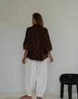 NINA - BURGUNDY Silk Blouse