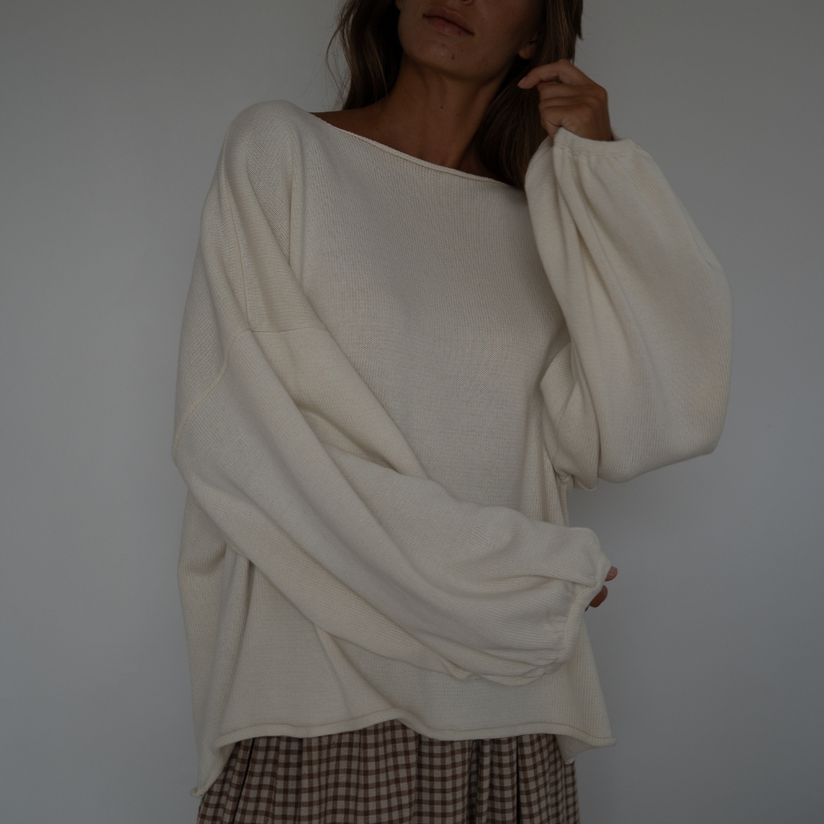 ADELINE - Cream Knit Sweater