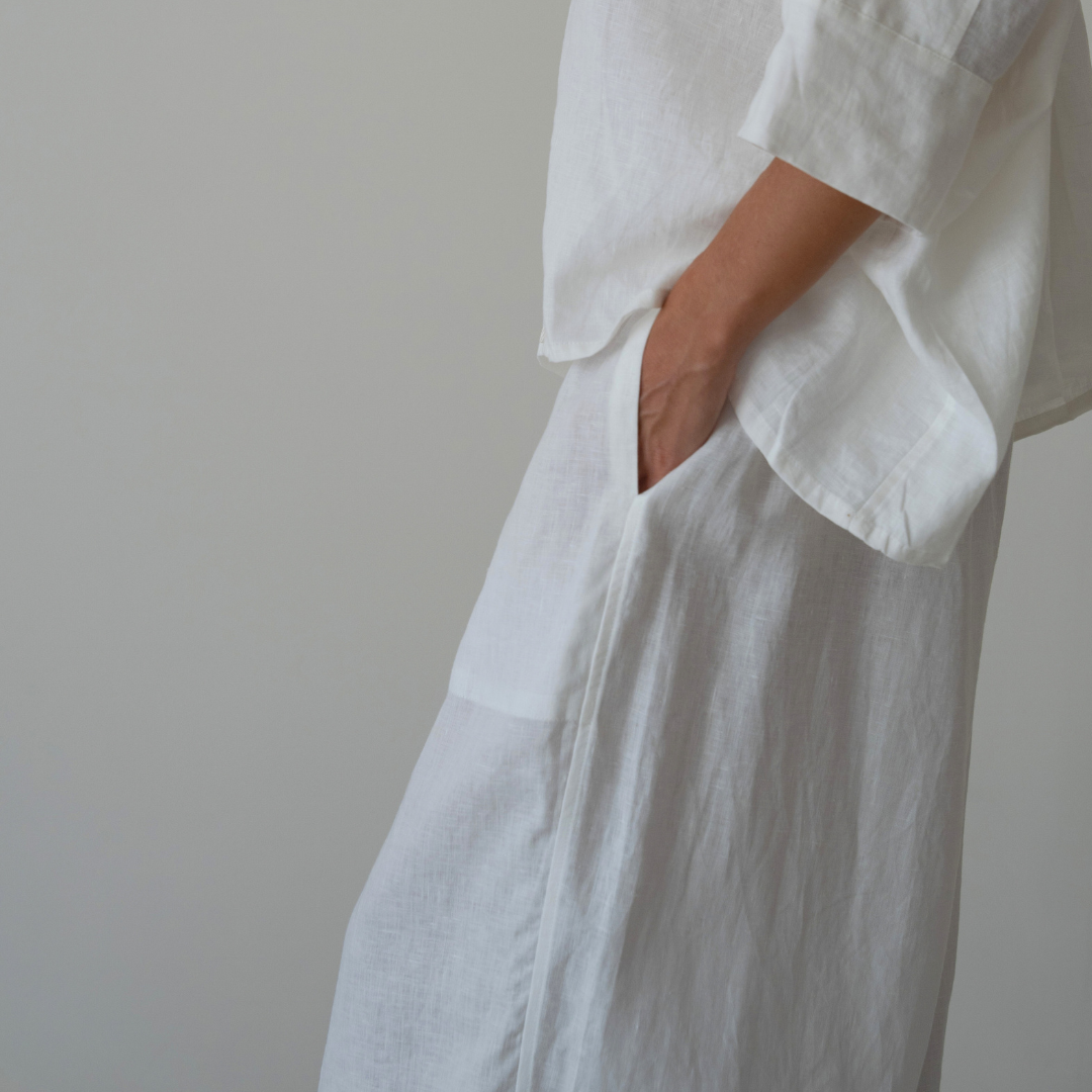 EZRA - White Linen Pant