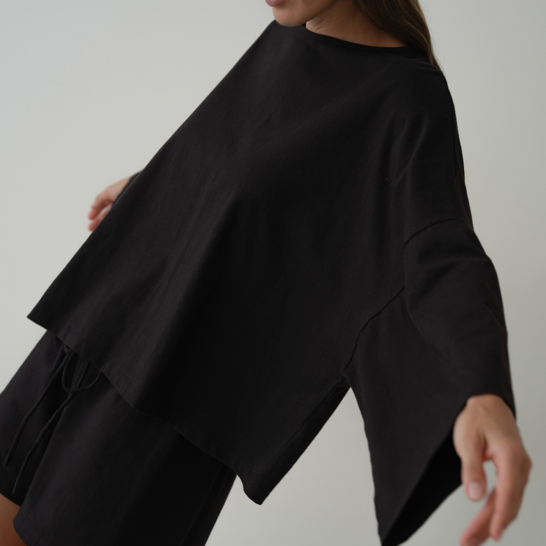 THE TEE - BLACK Jersey Oversized Shirt