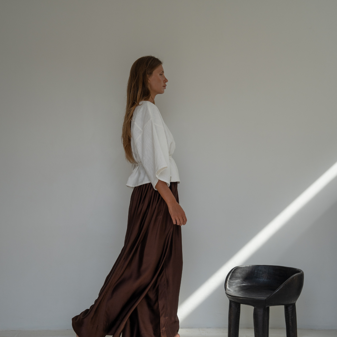 ROMY - WHITE Wrap Ramie Top