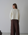ETTA - Cream Buttoned Knit Cardigan