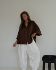 NINA - BURGUNDY Silk Blouse