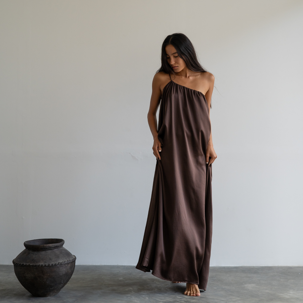 ZULU - Burgundy Mulberry Silk Gown
