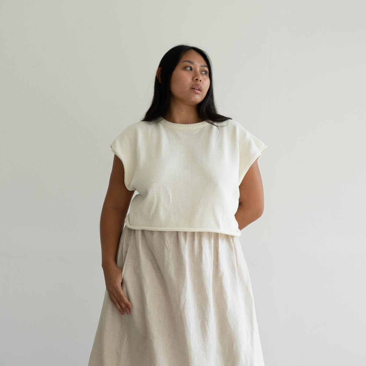 NORA- Cream Knit Vest