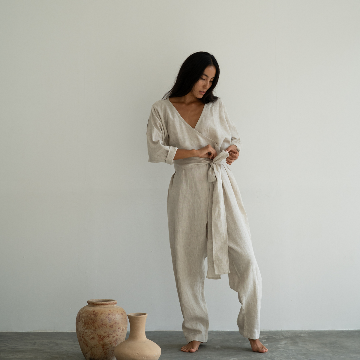 AD - NATURAL Linen Jumpsuit