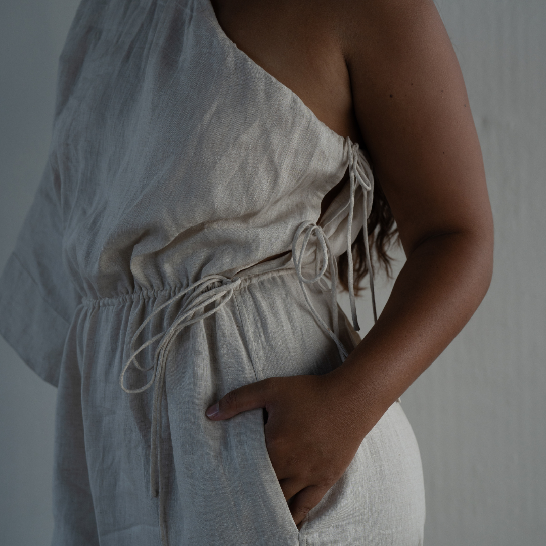 ATHENA - NATURAL Linen Jumpsuit