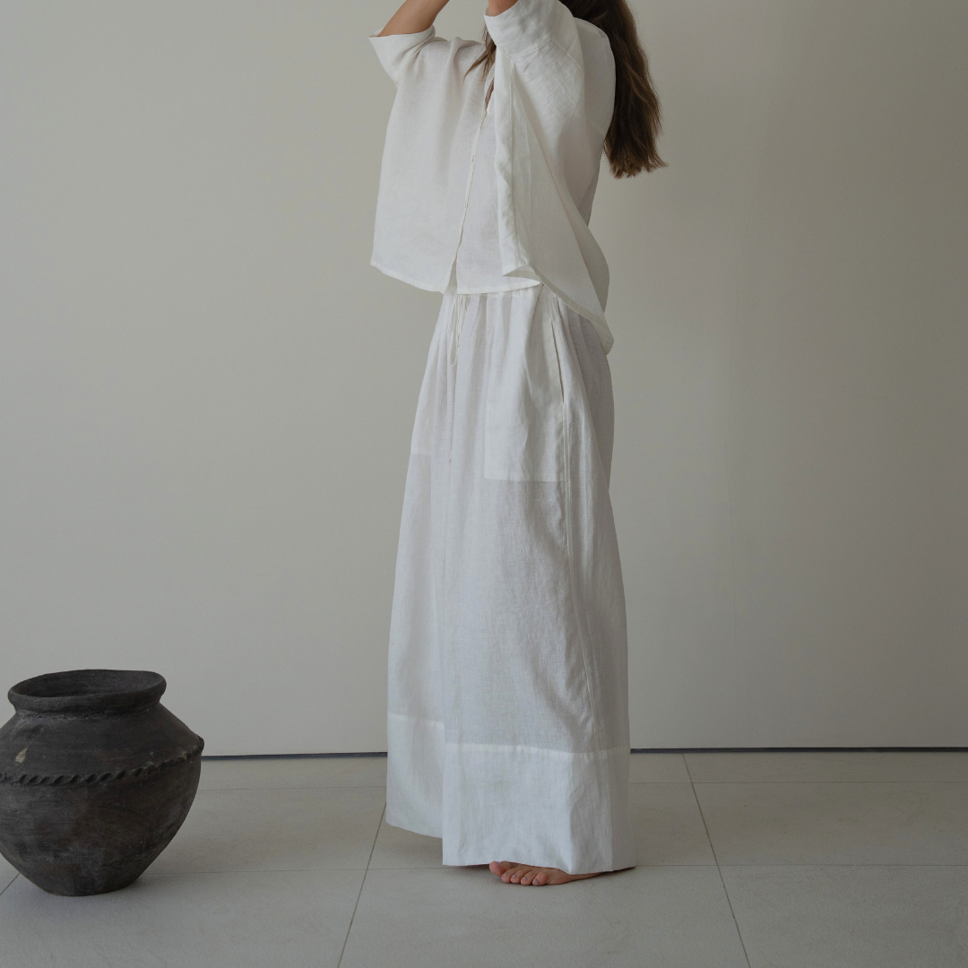 EZRA - White Linen Pant