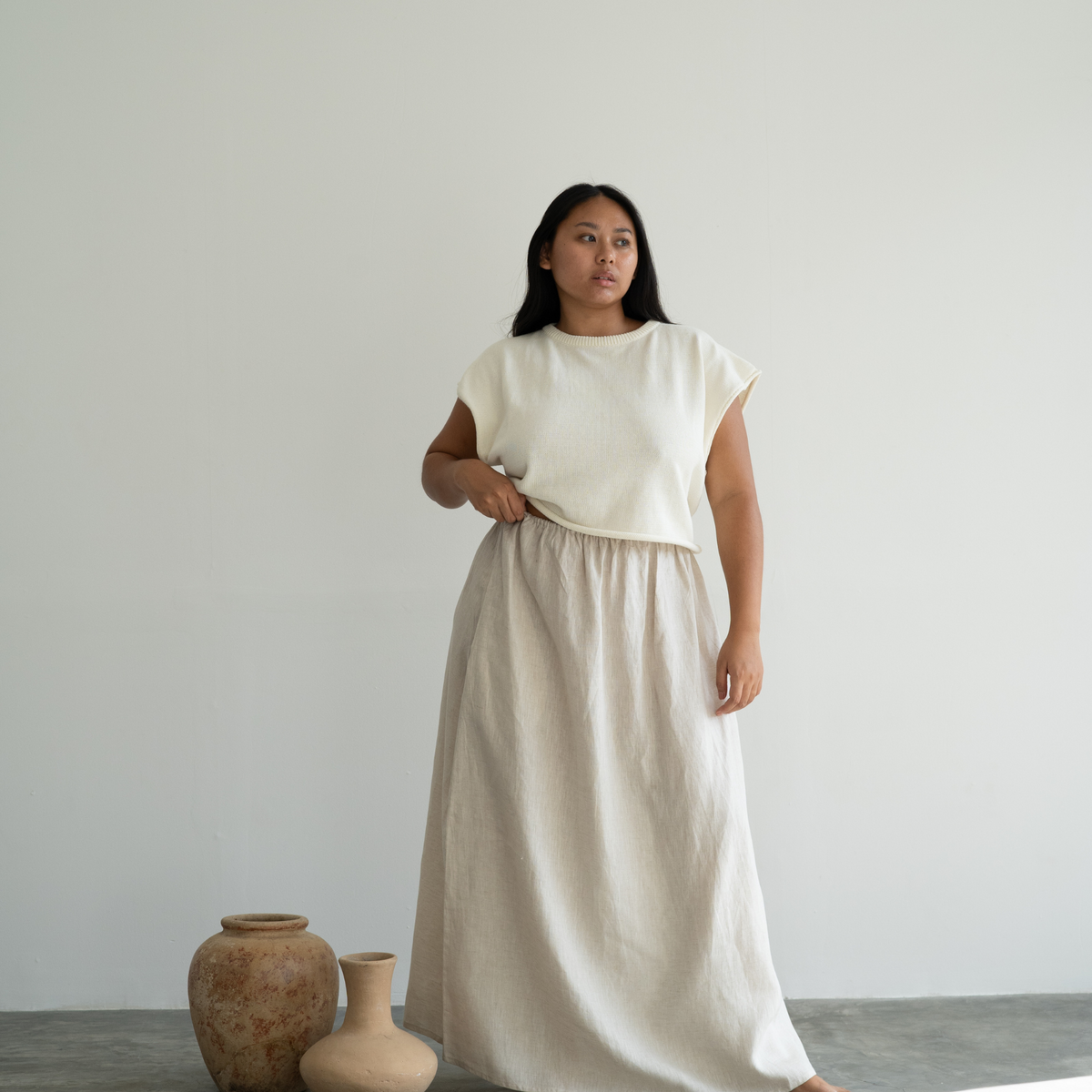 NORA- Cream Knit Vest