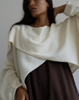OPHELIA- Cream Knit Cross Sweater