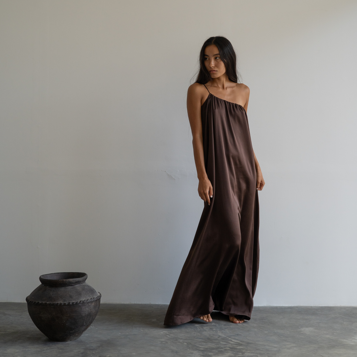 ZULU - Burgundy Mulberry Silk Gown