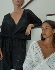 LUNA - BLACK Broderie Blouse