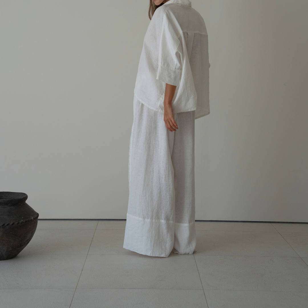 EZRA - White Linen Pant