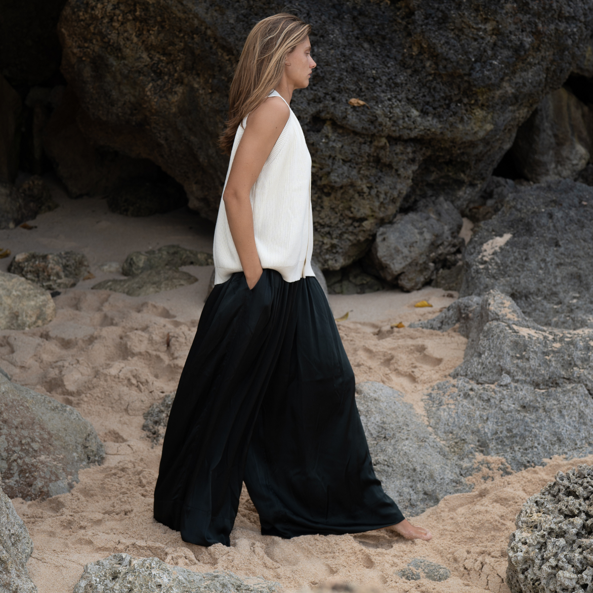 CLIVE - BLACK SILK Voluminous Pant