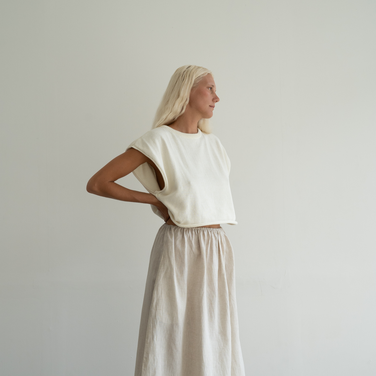 NORA- Cream Knit Vest