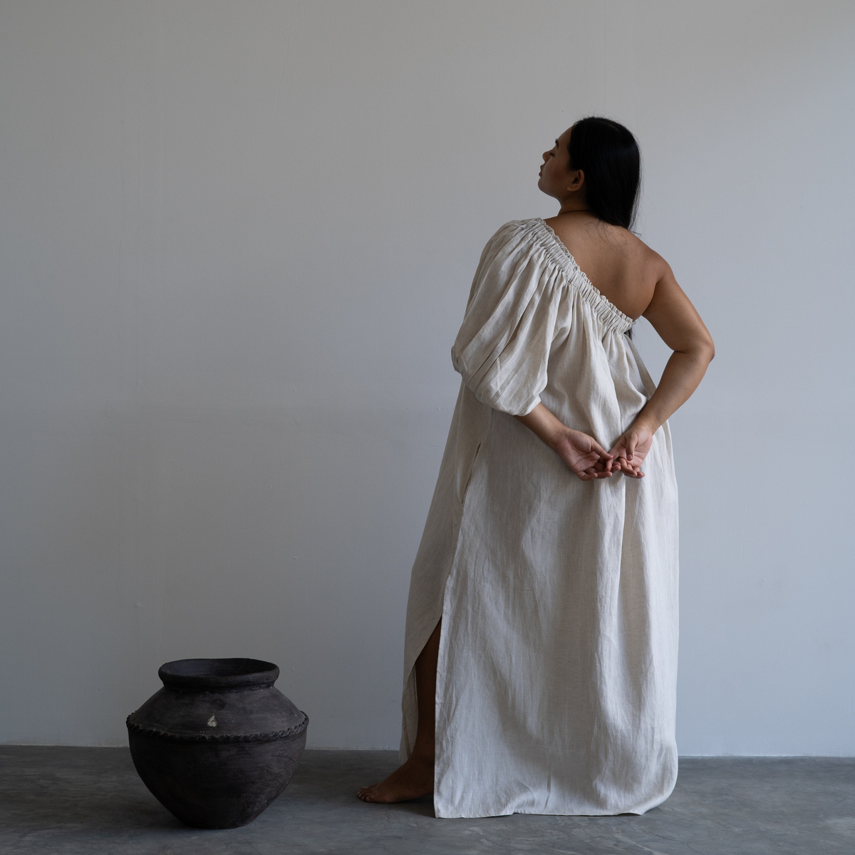 ODETTE - NATURAL Linen Gown