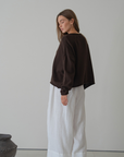 ETTA - Chocolate Buttoned Knit Cardigan