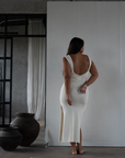 THEA - CREAM Scoop Back Knit Dress