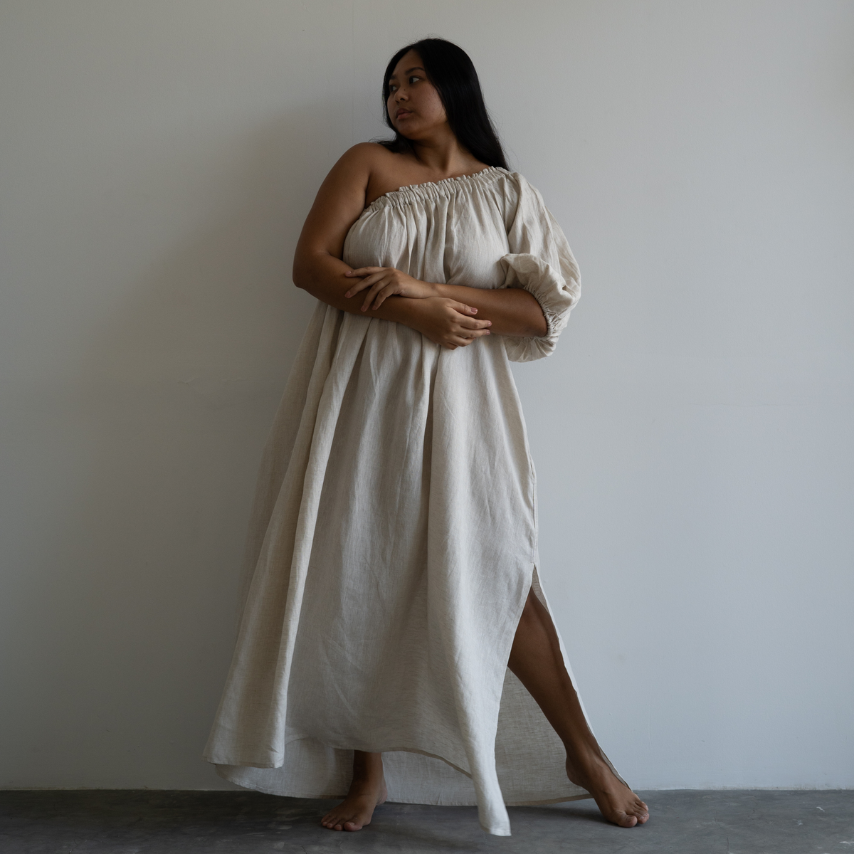 ODETTE - NATURAL Linen Gown
