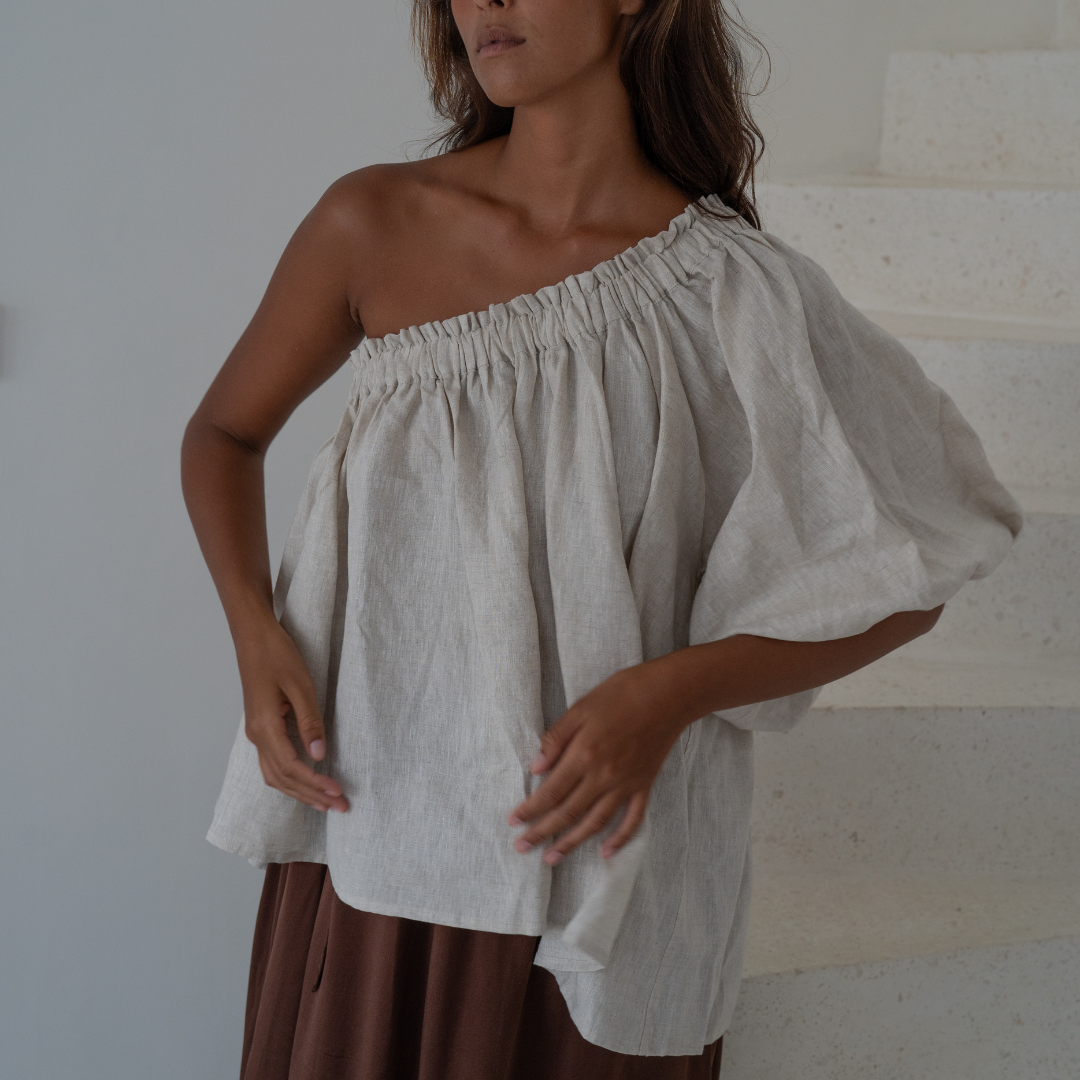 DETTE - Natural Linen Blouse