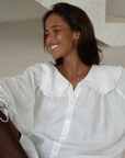 LILIANNE - WHITE Linen Blouse